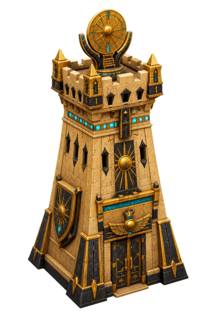 Obsidian Guard Tower in a Phratek village