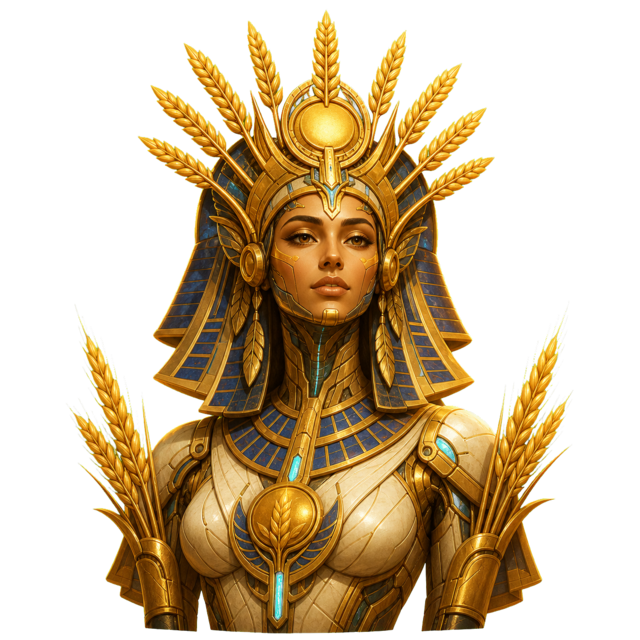 Nefra, machine-goddess of grain and renewal
